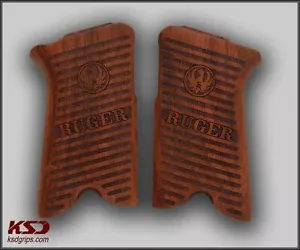 KSD Brand Ruger P85 - 89 Impugnature compatibili in noce linee 1 - Foto 1 di 1