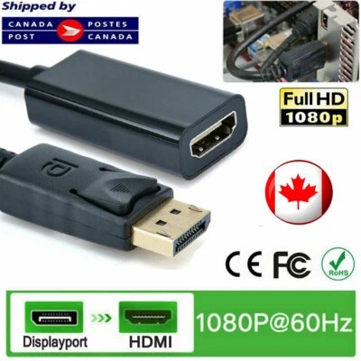 Display Port to HDMI Adapter Thunderbolt DP Cable for MacBook Pro Air Mac - Image 1 of 4