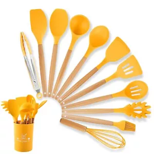 Silicone Cooking Utensils 12 Pcs Kitchen Utensil Set 446f Heat Resistantturner T - Picture 1 of 9