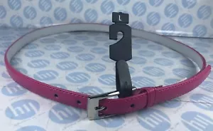 Leather Belt 18mm X 110cm Long Size L Fits To 35”-40” Colour Pink - Picture 1 of 4