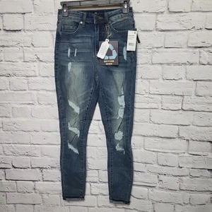 Jean Indigo Rein Juniors 3 Curvy azul envejecido 25 X 27 ajustado - Imagen 1 de 12