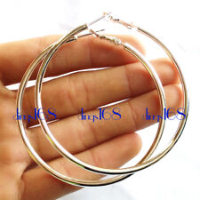 925 Sterling Silver Tarnish-Free Light Weight Tube Hoop Earrings Many Sizes H578