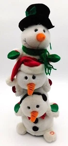 Peluche vintage Gemmy apilado muñecos de nieve cantando torres de Navidad FUNCIONA leer - Imagen 1 de 9
