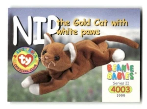 1999 Beanie Babies Series II Trading Cards #4003 HIP the Gold Cat #204 - Picture 1 of 4