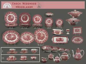 Enoch Wedgwood "Woodland" Teile zur Wahl teller tasse rot england keramik platte - Bild 1 von 48