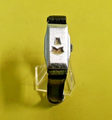 Antike Art Deco Armbanduhr Scheibenuhr Sprungstunde Handaufzug Damenuhr - Bild 1 von 4