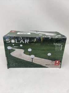 Tobago Outside Solar Stake Lights Mega-LED 2 per pack. Plastic Bulb. New In Box - Picture 1 of 7