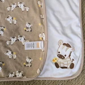 RARE Gymboree Blanket Baby Zebra & Chick Tan White Brown Yellow Bird 2014 HTF - Picture 1 of 8