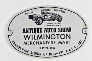 1967 AACA Meet Wilmington DE Merchandise Mart Dash Plaque Car Show Plate 10th - Picture 1 of 3