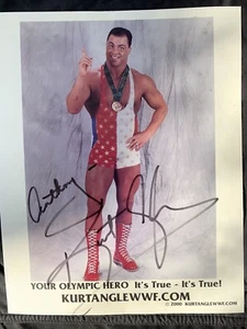 FOTO FIRMADA CON AUTÓGRAFO DE HÉROE OLÍMPICO KURT ANGLE WWE 8X10 - Imagen 1 de 5