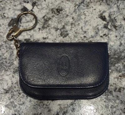 Monedero/llavero Christian Dior con llavero raro color azul marino hecho en SP Foto 1 de 4