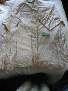 Camisa DKNY Vintage 100,% Lino, Manga Corta - Imagen 1 de 7