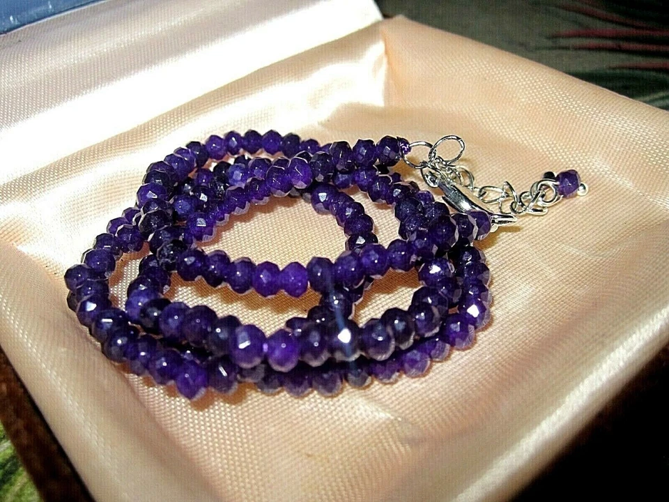 Lindo colar de ametista facetado 4mm 18 - 20 polegadas - Imagem 1 de 1