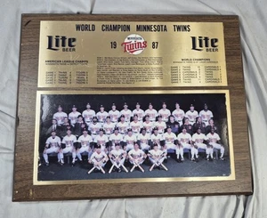 1987 Minnesota Twins World Series Champs Plakette Miller Lite Bier MLB Team Foto - Bild 1 von 12