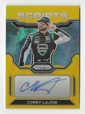 Corey LaJoie 2023 Panini Prizm #S-CLJ Scripts Autograph Card (Gold) /10 "Rare" - Image 1 of 2