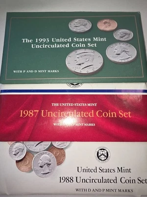 United States Mint Uncirculated Coin Sets P & D 1987, 1993 Sealed - Image 1 of 4