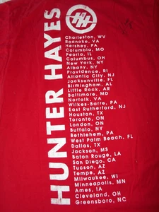 HUNTER HAYES Concert Tour 2 sided black T-Shirt sz M Autographed Signed Minneapo - Picture 1 of 7