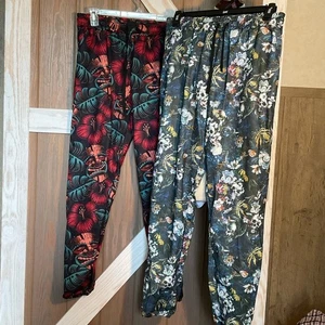 Silky Loungers/Joggers, Floral or Leaf Print. Various Sizes, Medium, Large, XL - Picture 1 of 5