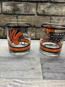 Cincinnati Bengals Superbowl XXIII 23 Trinkgläser NFL 1989 Vintage 2er Set - Bild 1 von 4