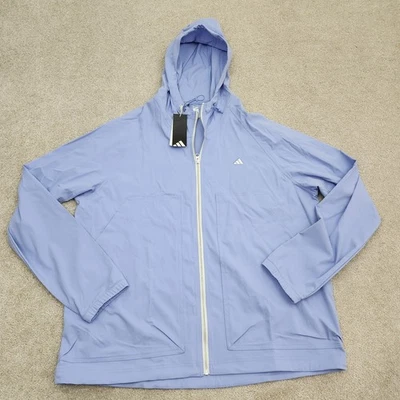 Adidas Hombres XL Golf Go-To Utility DWR Cremallera Completa Chaqueta con Capucha Lavanda IW6714 Foto 1 de 4