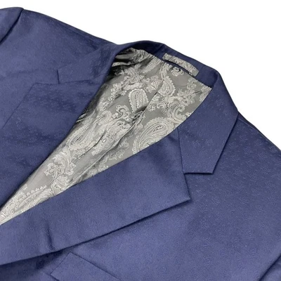 Bespoke Custom  Marzoni Men's 100% Wool 2-Button Blazer Blue Textured • 48S Foto 1 de 4