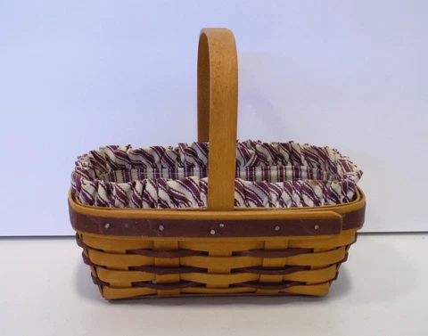 Purple Sweet Treats Basket w/ Liner & Plastic Protector 1998 Longaberger Cover