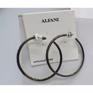 Pendientes de aro de hematita adornados con cristal Alfani para mujer - Imagen 1 de 8