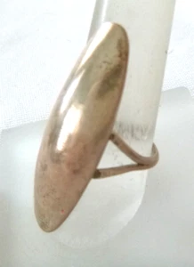 Vintage Artisan  1 5/8" Oblong Domed Ring 925 Sterling Silver Sz 7.5 Signed KS - Picture 1 of 5