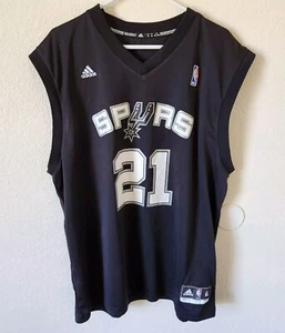 Adidas NBA San Antonio Spurs Tim Duncan #21 2014 All Black Jersey Mens XL - Picture 1 of 16