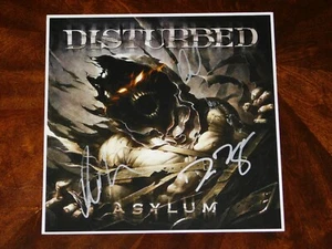 DISTURBED BAND SIGNED X3 ASYLUM 12X12 ALBUM COVER PHOTO & SETLIST!!! - Picture 1 of 2