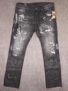 Cult Of Individuality Black Mens Jeans 34x34 Button fly Rebel Japanese Selvedge - Picture 1 of 18