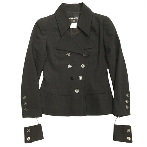 CHANEL COCO MARK giacca doppio sartoriale blouson donna 36 catena braccialetto vintage
