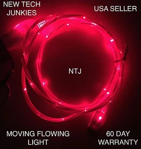 FLOWING MOVING LIGHT flow LED USB data charger cable for iPhone X 8 plus 7 6 5s - Picture 1 of 23