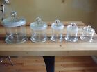 5 Graduated Antique Apothecary Jars Free Blown Glass Candy Store Wet Specimens