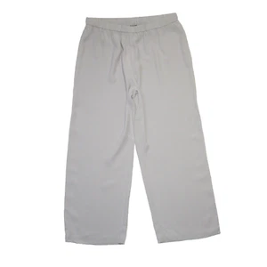 NWT Eileen Fisher Straigh Cropped in Silver Silk Georgette Crepe Pull-on Pant XS - Picture 1 of 4