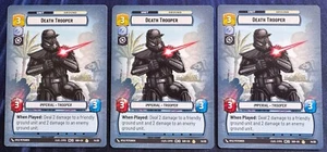 Star Wars Unlimited Spark Of Rebellion gioco settimanale 3x carte Death Trooper RARO - Foto 1 di 2