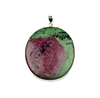Rubin Zoisit Anhänger Edelstein Anyolith 925 Silber Schmuck Oval Rot Grün XL - Bild 1 von 4