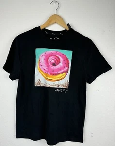KENNY SCHARF Delectable Donut Black Graphic T Shirt Youth LG Rare Streetwear - Picture 1 of 7