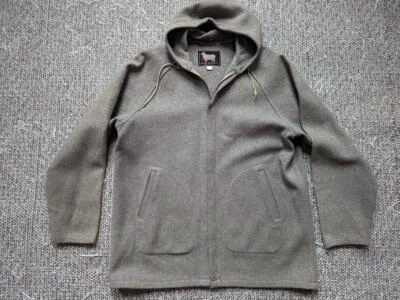 vintage 1950s hoodie WOOLRICH wool fleck M gray HOODED full zip jacket 1960s - Image 1 of 4