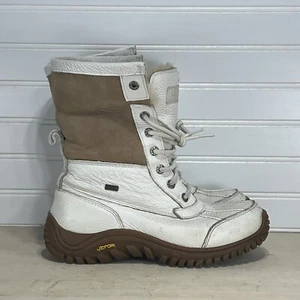 Ugg Australia Brown White Leather Sheepskin Waterproof Boots Size 7 S/N 3235 - Picture 1 of 11