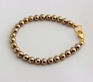 Pyrite Bracelet Gemstone Bangle Golden Color Ball Ladies Beautiful Gift ca.17 CM - Picture 1 of 1