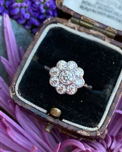 Diamond Daisy Cluster Platinum Ring 1.0ct - Picture 1 of 7