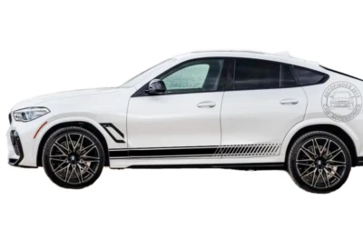 2 PCS Car Door Side Stickers For BMW X6 E70 E71 F16 Racing Sport Stripe Decals - Изображение 1 из 4