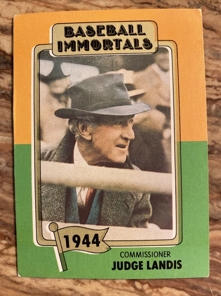 1980 TOPPS SSPC Baseball Immortals Judge Landis 1944 HOF 1st Printing Card #28 - Image 1 of 2