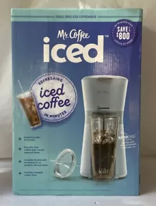 Mr. Coffee Eiskaffeemaschine mit wiederverwendbarem Becher und Kaffeefilter weiß/grau