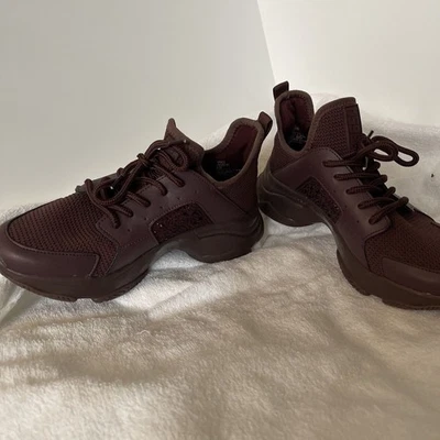 New Steve Madden Maxima Maroon Rhinestone Embellished Chunky Sneakers 8 - Image 1 of 4