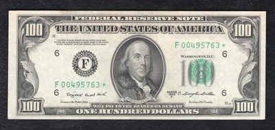 FR. 2160-F* 1950-C $100 *STAR* FRN FEDERAL RESERVE NOTE ATLANTA, GA GEM UNC (D) - Image 1 of 2