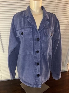 ANINE BING Sawyer Hemdjacke mittelblau Military Oversized modern zeitlos - Bild 1 von 16
