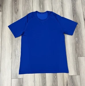 Camisa Lululemon Para Hombres Grande Azul Metal Sólido Ventilación Tecnología Ropa Activa Entrenamiento Gimnasio - Imagen 1 de 9