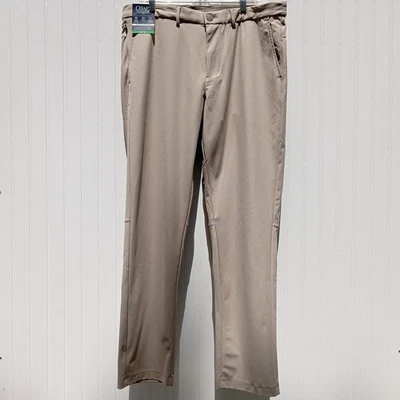 Pantalones de vestir CHAPS para hombre 36 x 30 beige rendimiento golf frente plano calce ajustado pantalones Foto 1 de 4